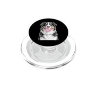 Australian Shepherd Dog Blowing Bubble Gum PopSockets PopGrip for MagSafe