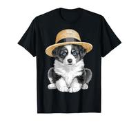 Australian Shepherd Dog Dad Blue Eyes Print T-Shirt