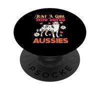 Australian Shepherd Dog Just A Girl Who Loves Aussies PopSockets Adhesive PopGrip