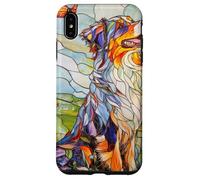 Australian Shepherd Dog Meadow Sunrise Artwork Case for iPhone XS Max