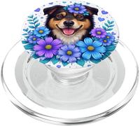 Australian Shepherd Dog Mom Dog Lover Mother's Day Floral PopSockets PopGrip for MagSafe