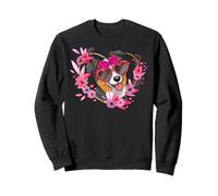 Australian Shepherd Dog Mom Valentine's Day Floral Heart Sweatshirt