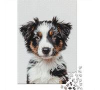 Australian Shepherd Dog Portrait 1000 Piece Jigsaw Puzzle Paper for Adults Realistic Animal Image Family Puzzle Game Home Decor Gift 70x50cm/1000pcs