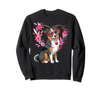 Australian Shepherd Dog Valentine's Day Floral Heart Design Sweatshirt