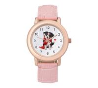 Australian Shepherd Dog Women's PU Leather Strap Watch Analog Quartz Watch Casual Wristwatch for Home Work