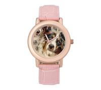 Australian Shepherd Dog Women's Wrist Watch Fashion Wristwatches with Pink Strap Gifts for Women Mother Wife Birthday