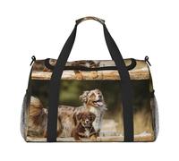 Australian Shepherd Dogs Aussie Brown Dogs, Sports Duffels, Handheld Crossbody Sports Luggage Bag, Large Capacity Travel Bag for Women and Men