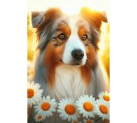 Australian Shepherd face Notebook - Large 6 x 9 inches - 127 Pages