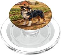 Australian Shepherd Farmer Dog Rural Field Design PopSockets PopGrip for MagSafe