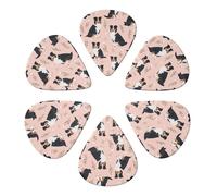 Australian Shepherd Floral Guitar Picks 6 Pack Thin Medium Heavy Thickness Guitars Pick For Acoustic Electric Guitar Ukulele Bass 0.96mm