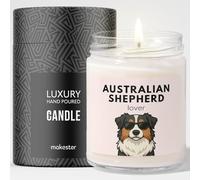 Australian Shepherd Gifts - Luxury Soy Wax Candle - Vanilla, Jasmine, Sugared Almond - Dogs in Shades - Makester