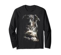 Australian Shepherd Holding Moon Moonlight Aesthetic Dog Art Long Sleeve T-Shirt