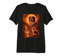 Australian Shepherd Howling At Moon Vintage Funny Mystic Premium T-Shirt