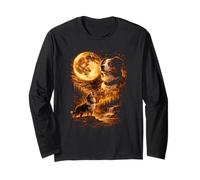 Australian Shepherd Howling to The Moon Funny Dog Meme Long Sleeve T-Shirt