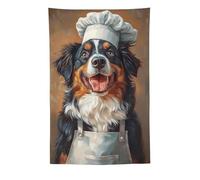 Australian Shepherd in Chefs Hat Poster_ Pet Poster_ Australian Shepherd in Apron Print_ Funny Dog Wall Art_ Portrait_ Dog Kitchen Poster-1_3 Tapestry Small Tapestry Wall Hanging Bedding Tapestry Aest
