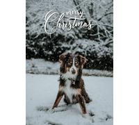 Australian Shepherd in the Snow Merry Christmas Greeting Card 125mm x 178mm Including Envelope GC1164