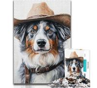 Australian Shepherd Jigsaw Puzzles for Adults 1000 Jigsaws,Family Game Stress Reliever Difficult Challenge Secret Santa Gifts 38x26cm