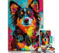 Australian Shepherd Jigsaw Puzzles for Adults 1000 Piece,Challenging Game And Family Play with Fully Interlocking Randomly Shaped Pieces 50x75cm
