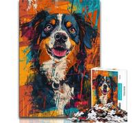 Australian Shepherd Jigsaw Puzzles for Adults Teenagers Jigsaws Puzzle,Relax Games Is Ideal As A Gift for The Whole Family (38x26cm)