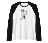 Australian Shepherd “Let’s Go!” Design Raglan Baseball Tee