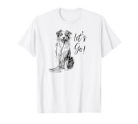 Australian Shepherd “Let’s Go!” Design T-Shirt