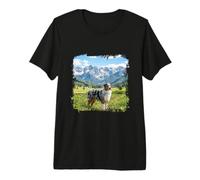 Australian Shepherd Mountain Meadow Scenic Alpine View Premium T-Shirt