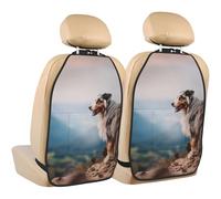 Australian Shepherd Mountains Aussie Pets Dogs,2 Pack Car Seat Kick Mats Back Seat Protector Durable Back Seat Organiser