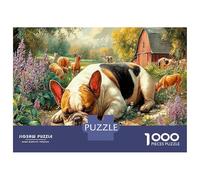 Australian Shepherd on Farm 1000Piece JigsawPuzzleBeagle Farm ForAdult Challenging LargePiecePuzzles Age12+byth ThemeFlowersandBirds Uncover The Puzzle 52x38cm/1000pcs