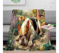 Australian Shepherd on Farm 3D Printed Pattern Flannel Blankets Cover Microfiber Lightweight Cozy Plush Blanket Throw For Kids And Adults for Bedroom Living Rooms Sofa Couch 60x80inch(150x200cm)
