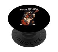 Australian Shepherd Playing Guitar Rock And Roll Dog Lover PopSockets Adhesive PopGrip