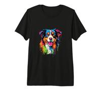 Australian Shepherd Pop Art & Dog Lover & Splash Art Aussie Premium T-Shirt