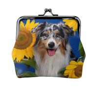 Australian Shepherd, PU Leather Coin Purse, Small Wallets, Change Pouch with Kiss Lock Clasp Buckle, Change Purse