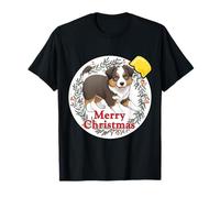 Australian Shepherd Puppy Dog Christmas Ornament Art T-Shirt