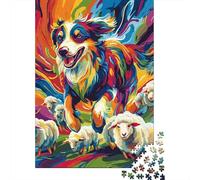 AUSTRALIAN SHEPHERD Puzzle Precise Interlocking Paper Rectangular Jigsaw Puzzle for Boy Or Girl 1000pcs (75x50cm)