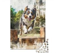 AUSTRALIAN SHEPHERD Puzzle Precise Interlocking Paper Rectangular Jigsaw Puzzle for Boy Or Girl 1000pcs (75x50cm)