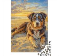 AUSTRALIAN SHEPHERD Puzzle Unique Home Decor 100% Recycled Cardboard Jigsaw Puzzle for Boy Or Girl 1000pcs (38x26cm)