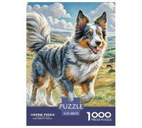 Australian Shepherd Puzzles 1000 Pieces Age 12+ for Adults with Extra Fun Challenges Colourful Creativity Gift Giving 100% Recycled Cardboard 52x38cm/1000pcs