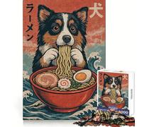 Australian Shepherd Ramen Puzzle for Adults 1000 Pieces Memory Enhance Quiet Recreation Accurate Cut Birthday Gift (50x75cm)