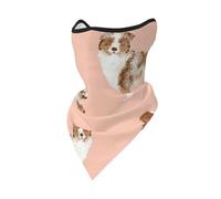 Australian Shepherd Red Merle Dog Simple Pink Windproof Mask,Neck Gaiter Winter Motorcycle Face Cover