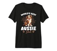 Australian Shepherd Red Tri Dog World's Best Aussie Dad Premium T-Shirt