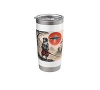 Australian Shepherd Samurai UFO Vintage Japanese Ukiyo-e Dog Stainless Steel Insulated Tumbler