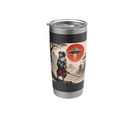 Australian Shepherd Samurai UFO Vintage Japanese Ukiyo-e Dog Stainless Steel Insulated Tumbler
