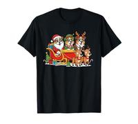 Australian Shepherd Santa Reindeer Elf Christmas Womens Mens T-Shirt