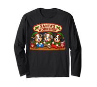 Australian Shepherd Santa's Workshop Presents North Pole PJs Long Sleeve T-Shirt