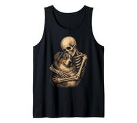 Australian Shepherd Skeleton Hug Gothic Pet Lover Art Tank Top
