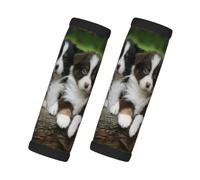 Australian Shepherd Small Puppies, 2 Pcs Luggage Handle Wrap Grips, Comfort Soft Handle Covers Luggage Tag