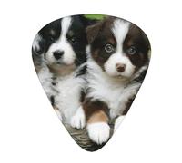 Australian Shepherd Small Puppies Quartet,12 Pcs Guitar Pick,3 Different Thickness Plectrums for Acoustic Guitar Bass Ukulele (0.46mm 0.96mm 0.71mm)
