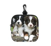 Australian Shepherd Small Puppies, Square Zipper Storage Bag, Neoprene Coin Purse, Small Wallets, Change Pouch, Change Purse