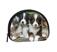 Australian Shepherd Small Puppies, Women's Storage Bag Shell Makeup Bag Small Coin Purse Shell Change Pouch
