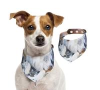 Australian Shepherd Snow Winter Beautiful Dogs,Dog Bandanas Cotton Pet Scarf Adjustable Bibs for Pet,M
